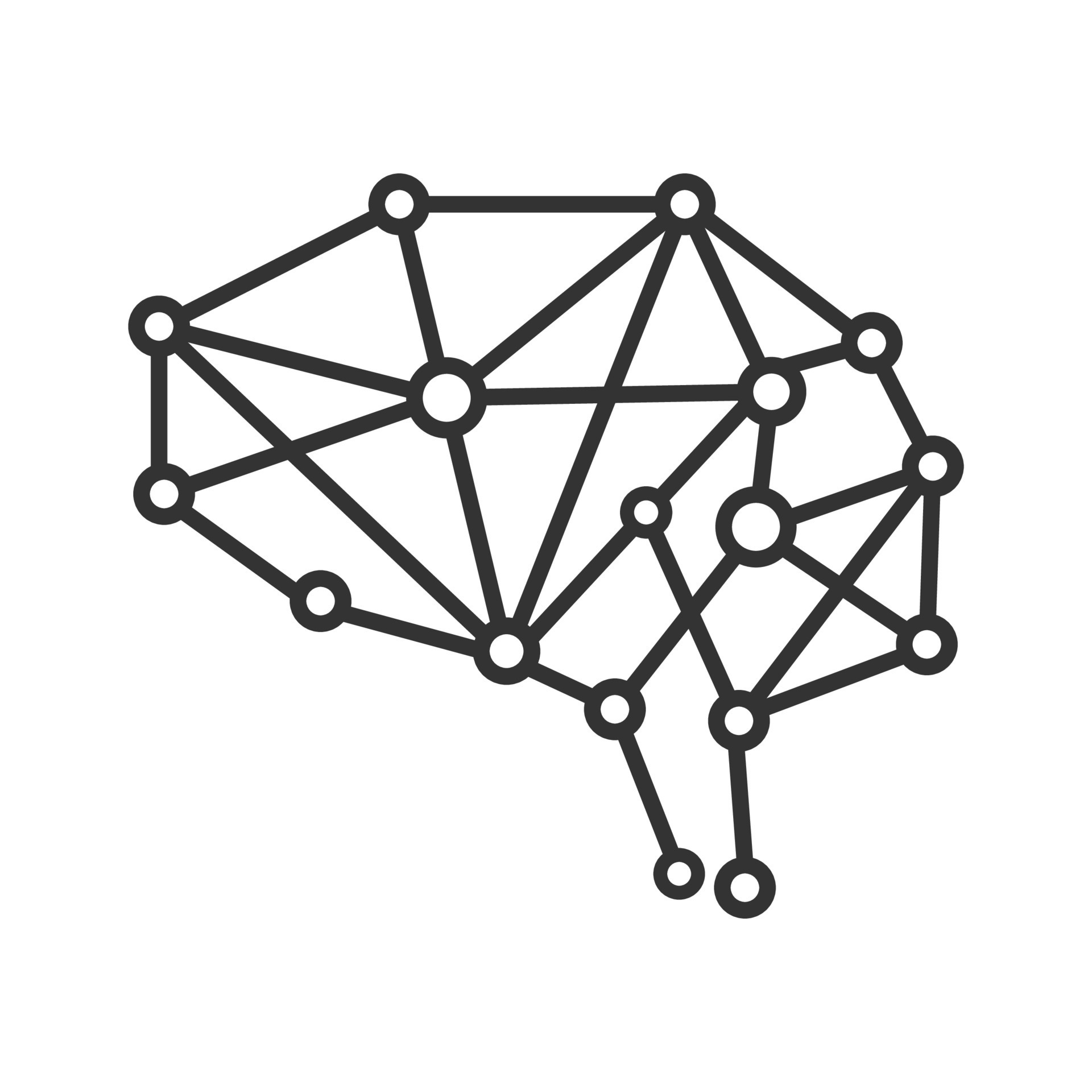 Neural network shaped like a brain